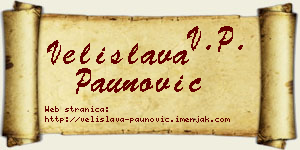 Velislava Paunović vizit kartica